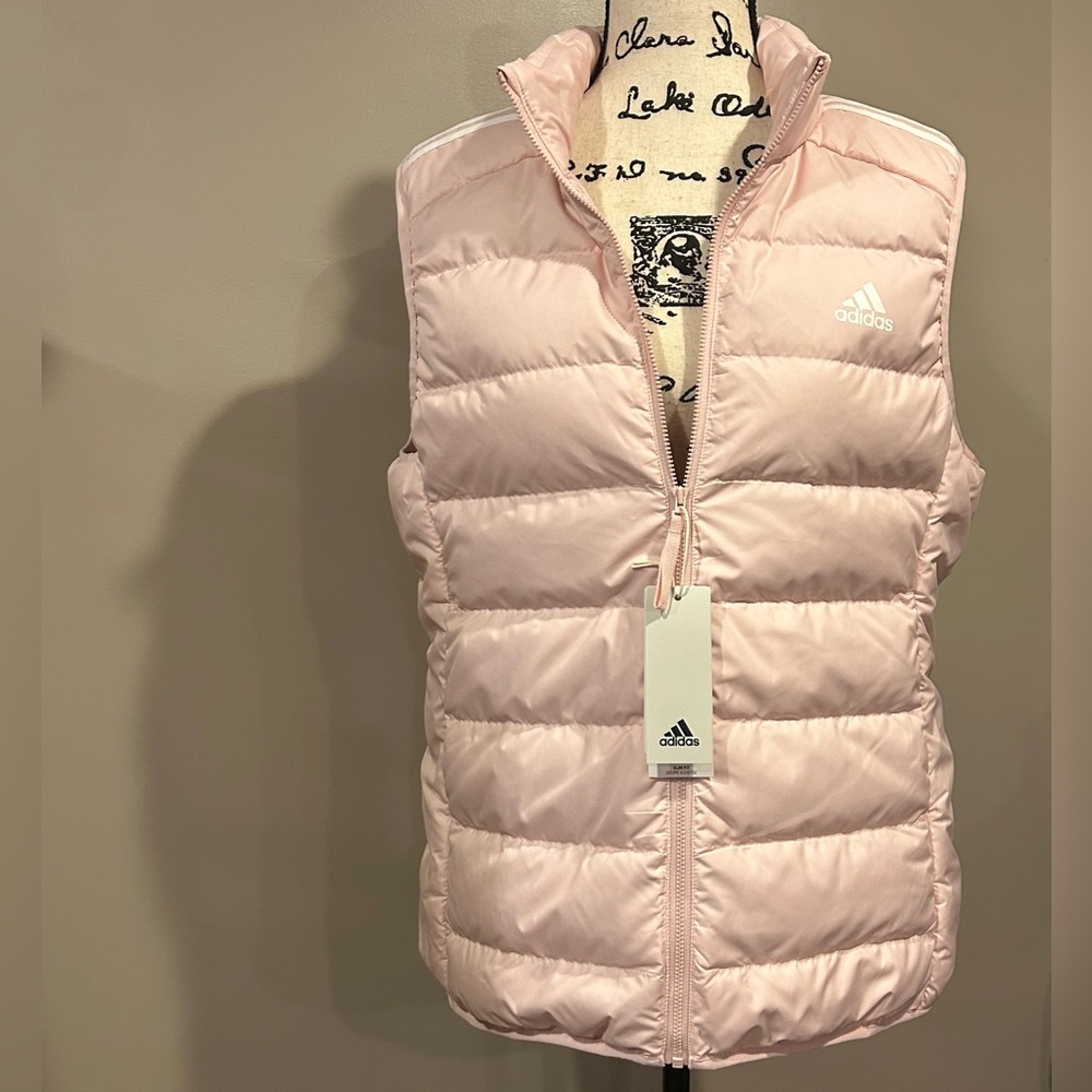 Adidas Essentials 3 Stripe Duck Down Vest Jacket - Picture 2 of 13